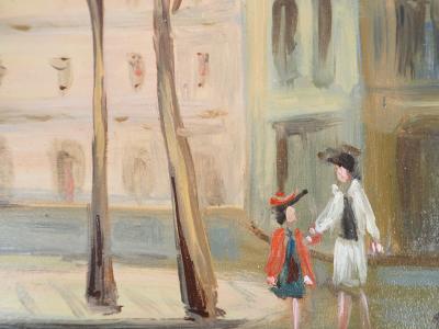 Michel PABOIS - Paris : place Furstemberg  - Huile sur toile originale signée 2
