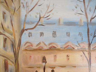Michel PABOIS - Paris : place Furstemberg  - Huile sur toile originale signée 2