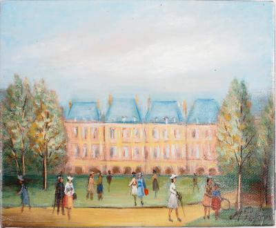 Michel PABOIS - Paris : Place des Vosges   - Huile sur toile originale signée 2