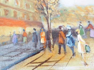 Michel PABOIS - Paris: les bouquinistes des quais et Notre Dame - Huile sur toile originale signée 2