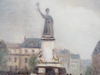 Michel PABOIS - Paris, Place de la République - Huile sur toile originale signée 2