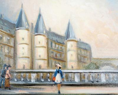 Michel PABOIS - Paris : pont vers la Conciergerie - Huile sur toile originale signée 2