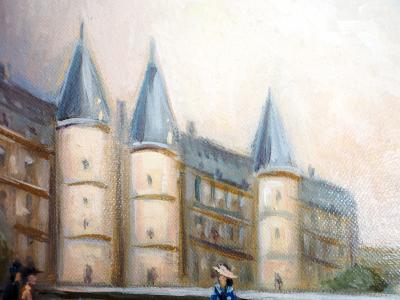 Michel PABOIS - Paris : pont vers la Conciergerie - Huile sur toile originale signée 2