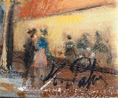 Michel PABOIS - Paysage parisien : boulevard de la Madeleine - Huile sur toile originale signée 2