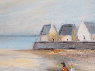 Michel PABOIS - Après-midi ensoleillée sur les plages de Bretagne - Huile sur toile originale signée 2