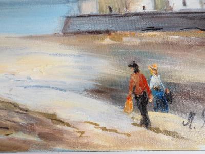 Michel PABOIS - Après-midi ensoleillée sur les plages de Bretagne - Huile sur toile originale signée 2