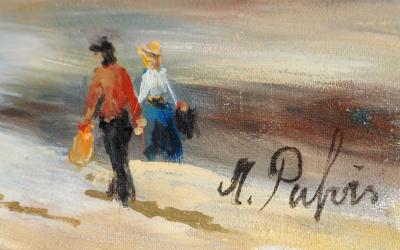 Michel PABOIS - Après-midi ensoleillée sur les plages de Bretagne - Huile sur toile originale signée 2