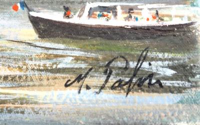 Michel PABOIS - Balade aux bords de Seine : l’île Saint-Louis - Huile sur toile originale signée 2