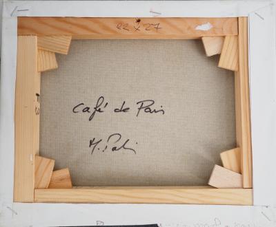 Michel PABOIS - Café de Paris  - Huile sur toile originale signée 2