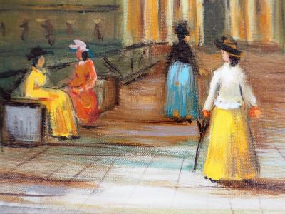 Michel PABOIS - Paris : l’institut de France qui mène vers la Seine  - Huile sur toile originale signée 2