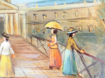 Michel PABOIS - Paris : l’institut de France qui mène vers la Seine  - Huile sur toile originale signée 2