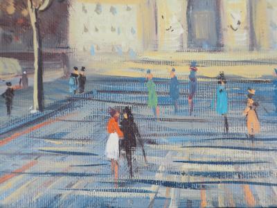 Michel PABOIS - Paris : L’Arc de Triomphe et les Champs-Elysées  - Huile sur toile originale signée 2