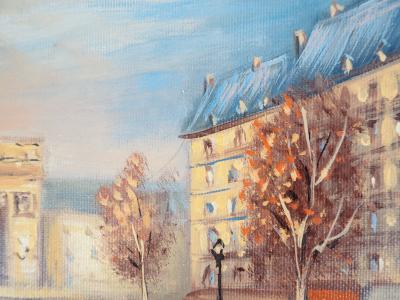 Michel PABOIS - Paris : L’Arc de Triomphe et les Champs-Elysées  - Huile sur toile originale signée 2