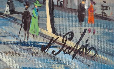 Michel PABOIS - Paris : L’Arc de Triomphe et les Champs-Elysées  - Huile sur toile originale signée 2