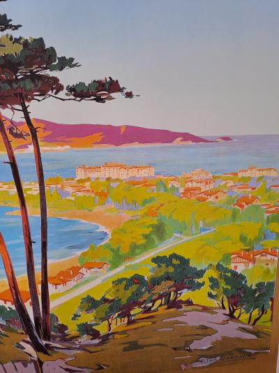 E. Paul Champseix (1890-1983) - La plage d’Hendaye - Affiche 2