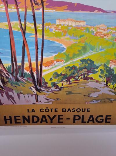 E. Paul Champseix (1890-1983) - La plage d’Hendaye - Affiche 2
