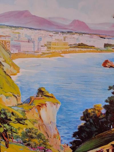 E. Paul Champseix (1890-1983) - La grande plage de Biarritz, 1935 - Affiche 2