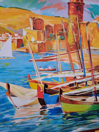 E. Paul Champseix (1890-1983) - Le port de Collioure, 1925 - Affiche 2