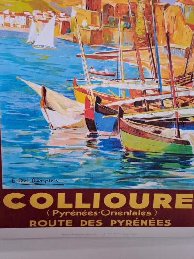 E. Paul Champseix (1890-1983) - Le port de Collioure, 1925 - Affiche 2
