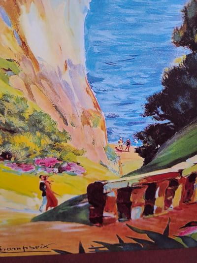 E. Paul Champseix (1890-1983) - La grande plage de Biarritz, 1935 - Affiche 2