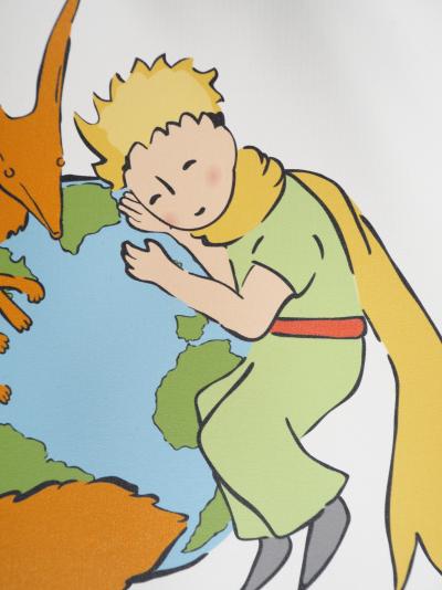 Antoine DE SAINT-EXUPERY : Le Petit Prince et le renard protègent la Terre - Lithographie 2