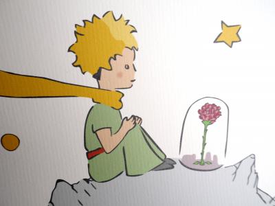 Antoine de Saint-Exupéry (d’après) - Le Petit Prince et la Rose, 2022 - lithographie 2