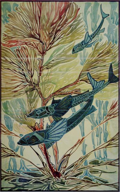 Émile-Allain SEGUY - Les Algues, 1900 - Lithograph (Chromotypograph) 2