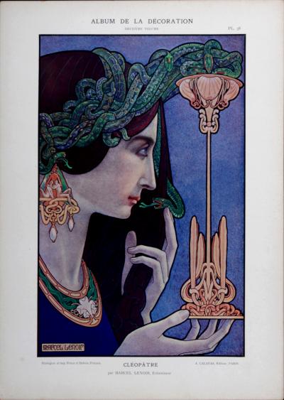 Marcel LENOIR - Cléopâtre, 1900 - Lithograph (Chromotypograph) 2