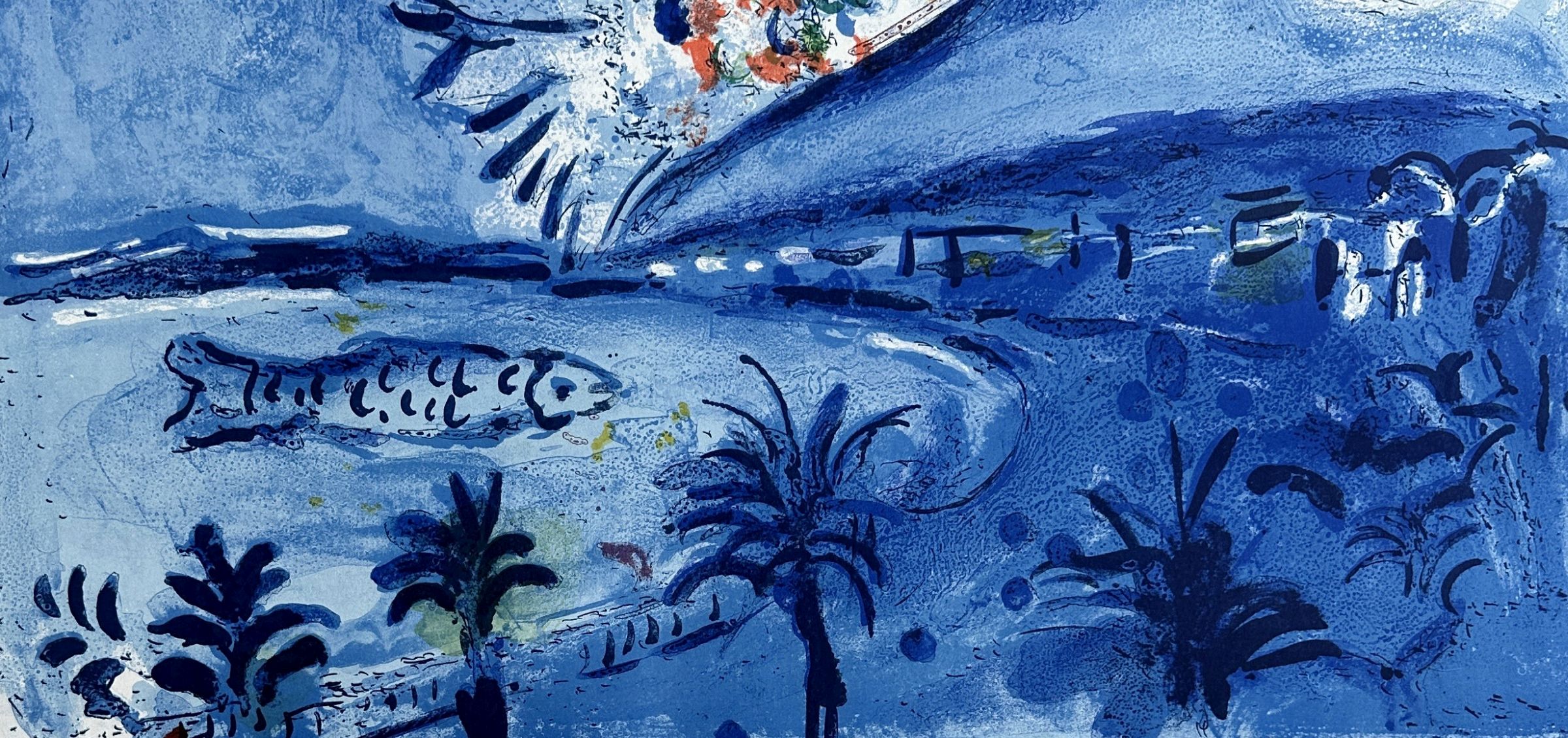 Marc Chagall Nizza, Baie des Anges, 1961 OriginalFarblithographie