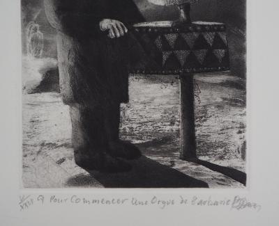 Richard DAVIES : Orgue de Barbarie et Ballerine - Gravure originale signée 2