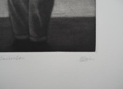 Richard DAVIES : L’homme au bandonéon - Gravure originale signée 2