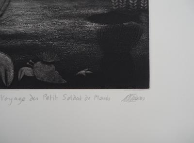 Richard DAVIES - Dans le Poisson, le Voyage du Petit Soldat de Plomb - Gravure originale signée 2