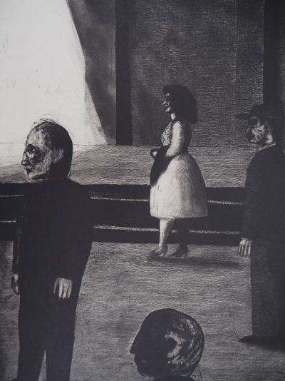 Richard DAVIES - A la gare - Gravure originale signée 2