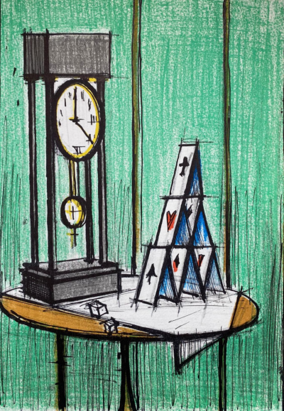 Bernard Buffet - Chateau de cartes (1979) - Lithographie originale en 7 couleurs 2