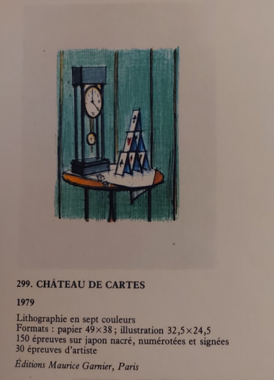 Bernard BUFFET - Chateau de cartes (1979) - Lithographie originale en 7 couleurs 2
