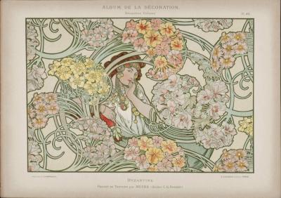 Alphonse MUCHA - Byzantine & Langage des Fleurs, ch. 1900 - Ensemble de 2 lithographies originales 2