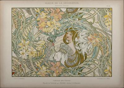 Alphonse MUCHA - Byzantine & Langage des Fleurs, ch. 1900 - Ensemble de 2 lithographies originales 2