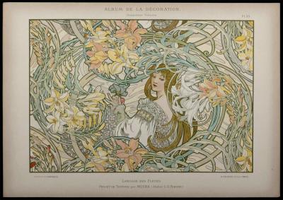 Alphonse MUCHA - Byzantine & Langage des Fleurs, ch. 1900 - Ensemble de 2 lithographies originales 2
