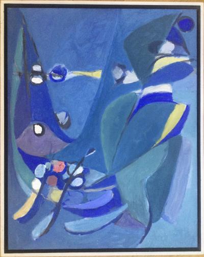 Georges WICKY - Composition , vers 1980 - Acrylique sur panneau signée 2