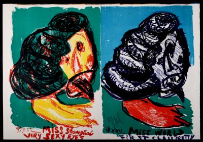 Karel APPEL - Miss Shanghai Very Sexy Eyes, 1964 - Original Hand-signed lithograph 2