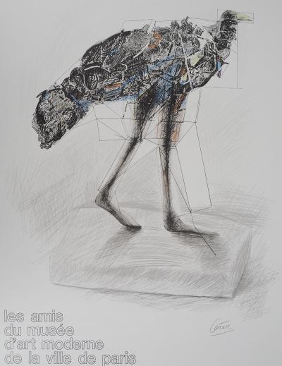 CESAR : Poule en marche - Lithographie signée 2