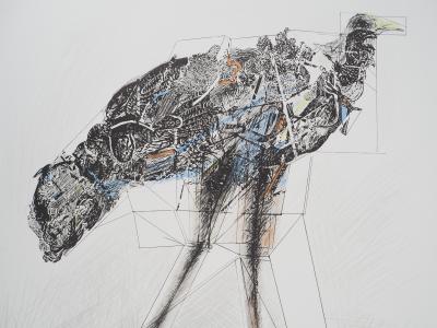CESAR : Poule en marche - Lithographie signée 2