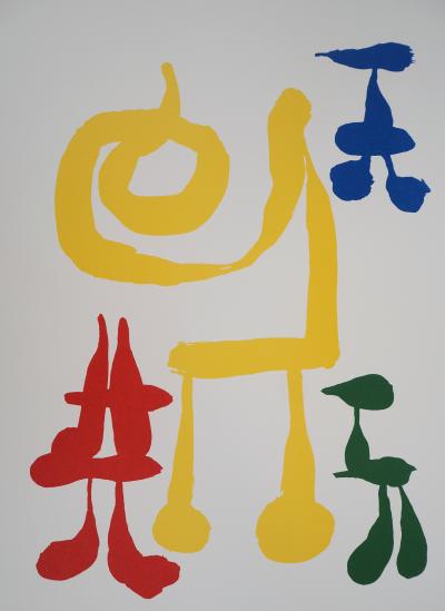 Joan MIRO : Une mère et ses enfants surréalistes - Lithographie signée 2