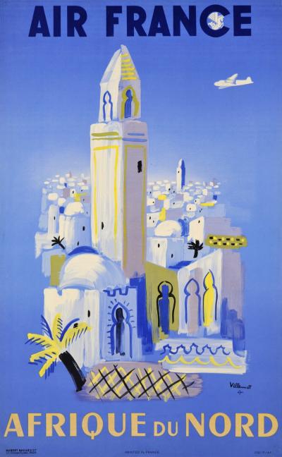 Bernard Villemot - Air France Afrique Du Nord - Affiche originale 2