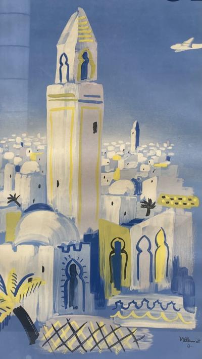 Bernard Villemot - Air France Afrique Du Nord - Affiche originale 2