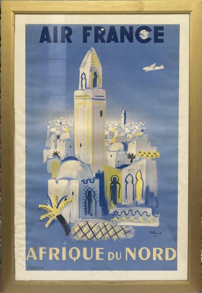 Bernard Villemot - Air France Afrique Du Nord - Affiche originale 2