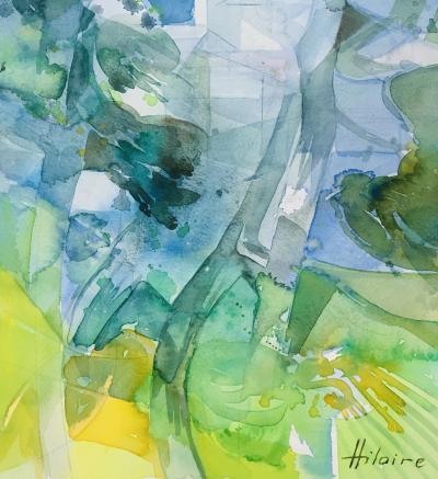 Camille HILAIRE - Saint-Paul de Vence, 1986 - Aquarelle et gouache originale signée 2