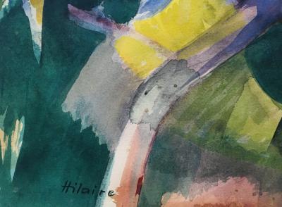 Camille HILAIRE - Au Cap Martin, 1985 - Aquarelle et gouache originale signée 2