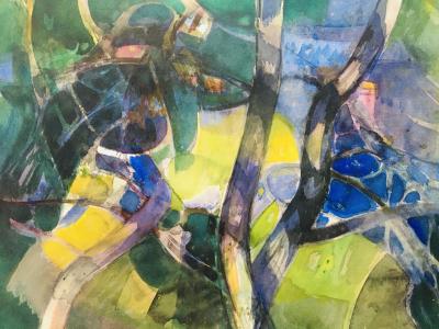 Camille HILAIRE - Au Cap Martin, 1985 - Aquarelle et gouache originale signée 2