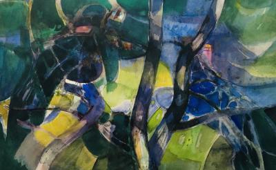 Camille HILAIRE - Au Cap Martin, 1985 - Aquarelle et gouache originale signée 2
